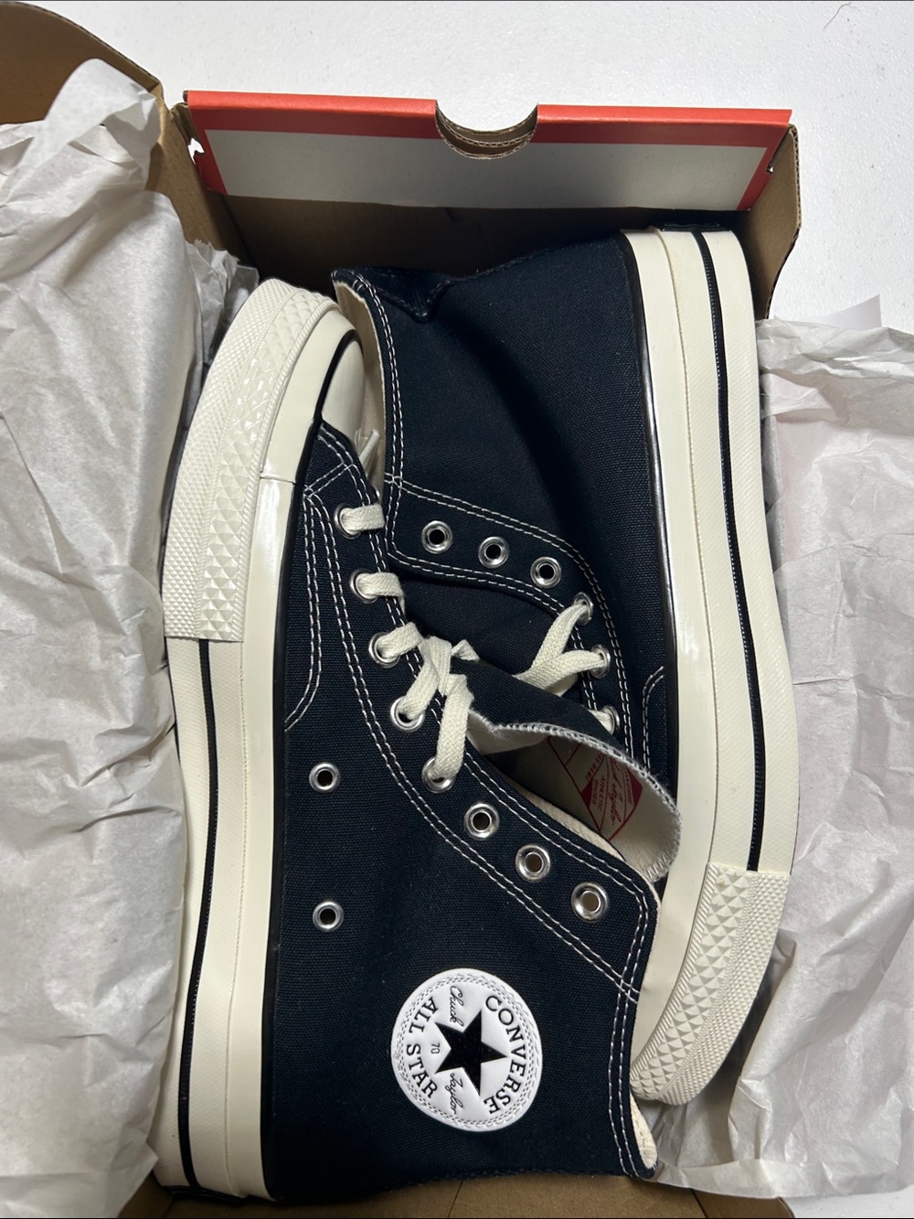 Converse unisex Black and White High Top Sneakers - Picture 3 of 5